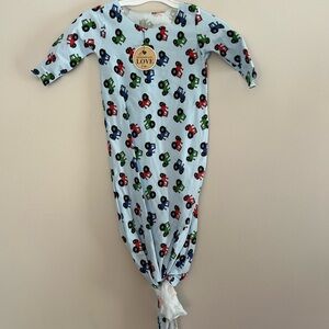 NEW handmade 0/6m tractor knotted gown